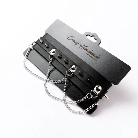 Choker sa šiljcima i lancem