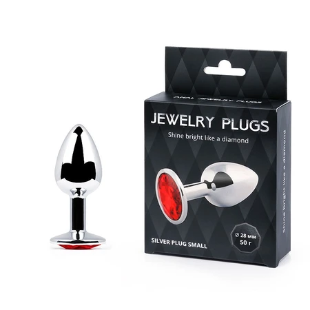 SILVER PLUG SMALL (utulka analna) boja kristala crvena, L 72 mm, D 28 mm, težina 50g, art. SS-16