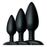 Set od 3 crne analne čaure Nekus Butt Plug trio set