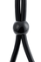 Laso na penisu a-Tois bi TOIFA sa tri perle, silikon, crno, 19,5 cm