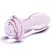 Nežno-roze analni plag od stakla, 13 cm