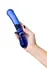 Satisfier Double Cristal dvostrani Dildo, staklo, cijan, 19,5 cm