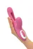 Vibrator sa pokretnim jezičkom i stimulativnom kuglicom, jos Monti, silikon, ružičasta, 24 cm
