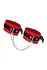 Pecado BDSM okovi, mekani, sa jednim kaišem sa ušicama, prirodna koža, crveno-crni