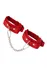 Okovi mini Pecado BDSM, sa zaobljenim uglovima, prirodna koža, crvena