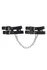 Okovi Pecado BDSM, od dve trake, prave kože, crne