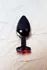 Analna čaura Metal bi TOIFA, metal, crna, sa crvenim kristalom, 8,2 cm, Ø3, 4 cm, 85 g.