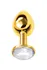 Analna čaura Metal bi TOIFA, metal, zlato, sa belim kristalom, 7,5 cm, Ø 3 cm, 145 g