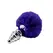 Analni čep Metal Anal Fluffly Twist Plug s Dark Purple 71009AL
