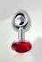 Analna čaura Metal bi TOIFA, metal, srebro, sa Rubin kristalom, 7,5 cm, Ø 3 cm, 145 g