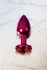 Analna čaura Metal bi TOIFA, metal, crvena, sa crvenim kristalom, 7,2 cm, Ø2, 8 cm, 50 g