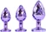 Ljubičasti aluminijumski texturni Analni čep Large
