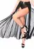 Kinky Diva Goddess Skirt Mesh Long with Bondage Waistband Black M/L