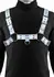 Cosmo Harness Dare Podesivi Vinilni Harness za Grudi Srebrni Detalji S/M