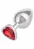 Jewel Large Ruby Heart Plug, luksuzni metalni analni čep sa crvenim draguljem, veličina L