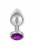Jewel Large Amethyst Plug, metalni model sa ukrasnim draguljem, veličina L