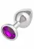 Jewel Large Amethyst Plug, metalni model sa ukrasnim draguljem, veličina L