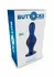TOYJOY The Batter metalik plavi silikonski analni čep, konusni, sa širokom bazom