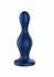 TOYJOY The Hitter metalik plavi silikonski analni čep sa anatomskim vrhom i sigurnosnim postoljem