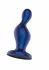 TOYJOY The Hitter metalik plavi silikonski analni čep sa anatomskim vrhom i sigurnosnim postoljem