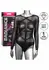 CalExotics Radiance bodi dugih rukava, mrežasti sa cirkonima, crni, univerzalna veličina