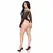 Leg Avenue crni čipkani bodi, elegantan bodi sa cvetnom čipkom, S/M