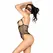 Leg Avenue Zip Teddy i maska set crni sjajni i mrežasti kontrastni veš S