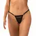 Obsessive Violami Black Mesh Thong with Rhinestone Detail, Adjustable Fit S/M
