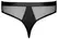 Svenjoyment Thong Net Black M, mrežasti i wetlook materijal sa zlatnim prstenovima
