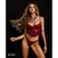 Obsessive Redya Corset & Thong Set Red - Adjustable Gloss Finish Design L/XL