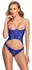 Cottelli Lingerie plavi komplet sa korsetom bez naramenica S čipka i wetlook efekat