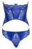 Cottelli Lingerie plavi komplet sa korsetom bez naramenica S čipka i wetlook efekat