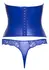 Cottelli Lingerie plavi komplet sa korsetom bez naramenica S čipka i wetlook efekat