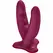 Fun Factory RYDE Double Model Wine Red, silikonski dildo kompatibilan sa harnessom, 22 cm