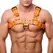 Red Leather Bulldog kožni harness S/M narandžasti sa podesivim kaiševima od goveđe kože