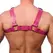 Red Leather Bulldog kožni harness S/M roze, podesivi evropski dizajn