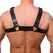 Red Leather Bulldog kožni harness S/M podesivi kaiševi od crne goveđe kože