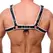Red Leather kožni harness S/M podesivi crno beli evropska izrada