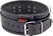 Red Leather kožna ogrlica Model 3D Black, sa tri metalne alke, podesiva