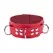 Red Leather Collar Red - Adjustable, Metal Hardware, 38-52 cm