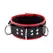 Red Leather kožna ogrlica sa 3 prstena u obliku slova D podesiva crveno crna 46 cm
