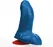 Buri S Curved intimni dildo sa vakuumskim postoljem 14 cm plavi PVC