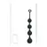 Levelz Waterdrop silikonske intimne kuglice L 40mm crne