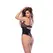 Rock Star Cincher bodi S/M podesivi wet look crni dizajn