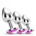 Crushious Bijou Pink Set, trio metalnih analnih čepova sa draguljem, 3 veličine