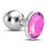 Crushious Bijou metalni analni čep Large Pink sa dekorativnim kristalnim detaljem