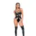 Leg Avenue bodi L Wet Look crni sa žicom i podesivim bretelama
