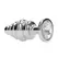 Rimba Ribbed Diamond Plug Silver 2.8 x 7 cm, metalni analni čep sa ukrasnim postoljem