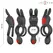 Intense Quinn Double Stimulation Ring with Remote, 9 Modes, Silicone, Black