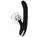 Black&Silver Bunny Storm rotirajući vibrator sa USB punjenjem od silikona 24cm